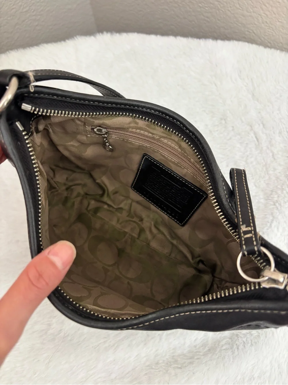 Y2k Coach Soho Mini Black Leather Hobo Bag